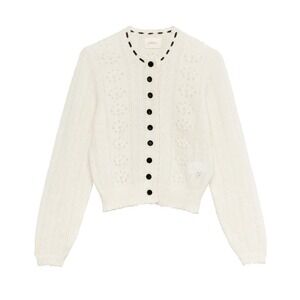 DOEN Cosette Cardigan Ivory Mohair Blend Button Front Knit Size XS New With Tags